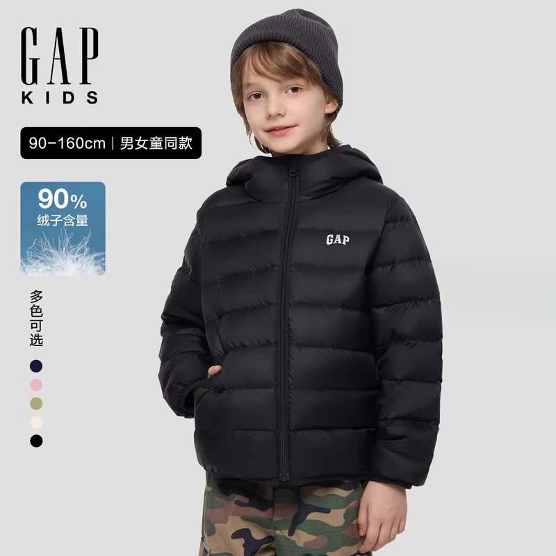 【大小童同款】Gap男女童2025冬季新款连帽轻薄羽绒服外套805255