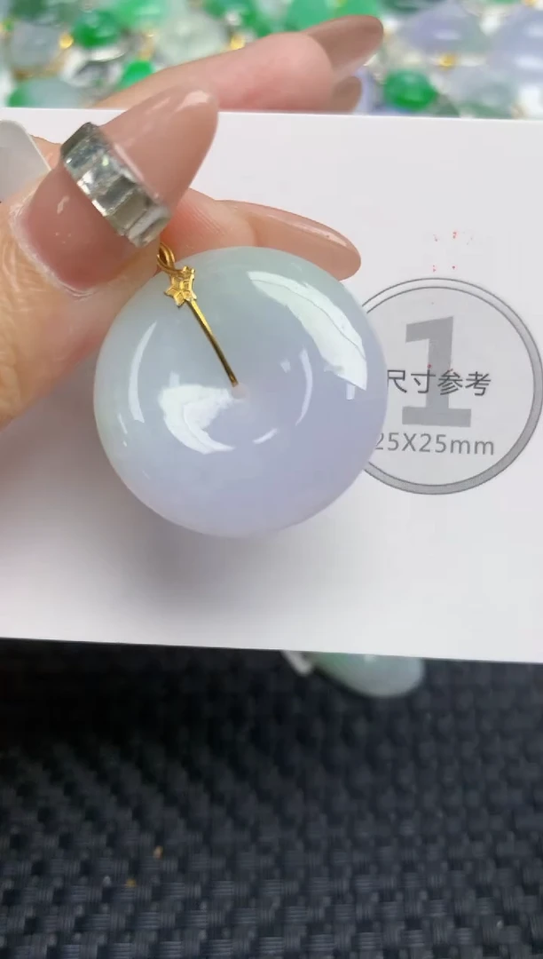颈饰18K金镶嵌翡翠 天然缅甸A货翡翠百元以上9元证书费自理