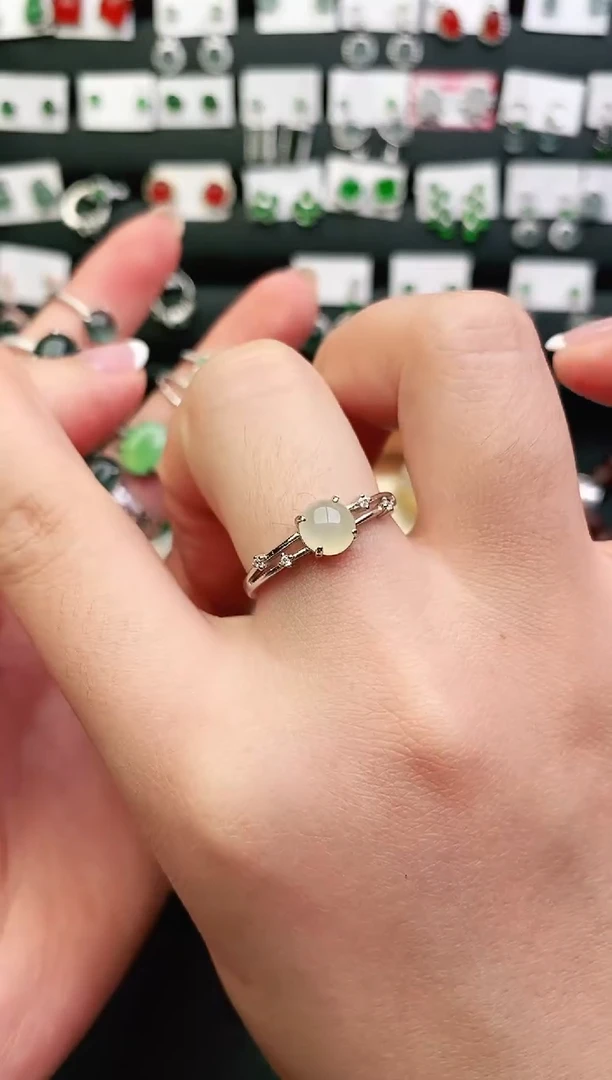 银S925镶嵌戒指翡翠0