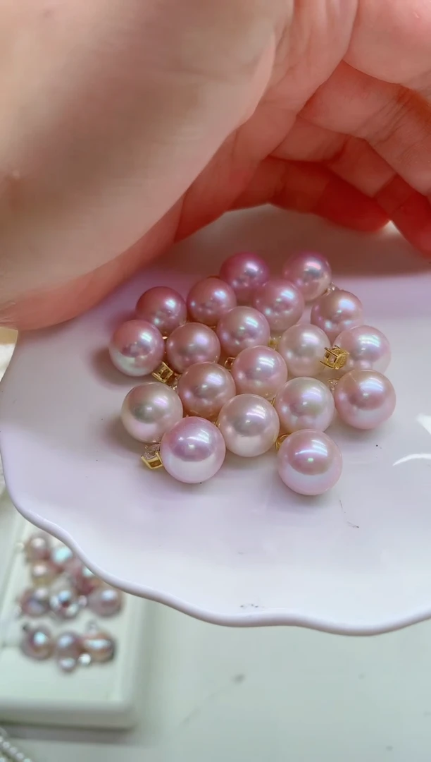 淡水珍珠银S925镶嵌吊坠(不含链)多样性发其一，非无暇