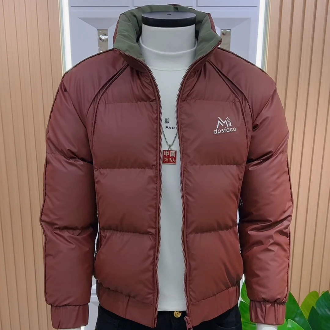 2025冬季新款简约气质男士轻奢棉服立领加厚韩版修身保暖时尚棉衣