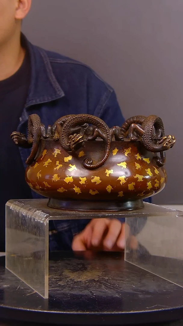 J****6山水铜缘紫铜香炉结缘1111