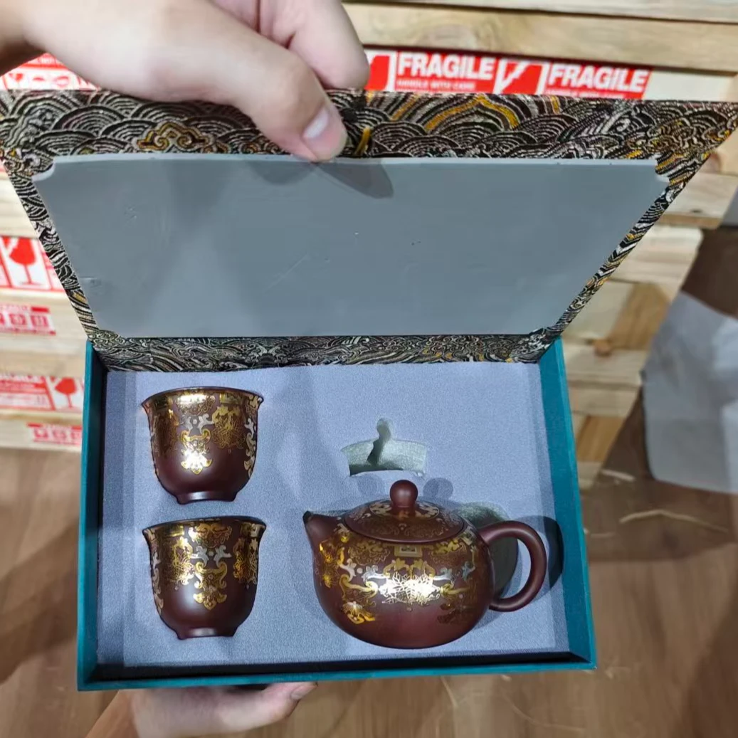 深井老紫泥西施壶一壶两杯6283