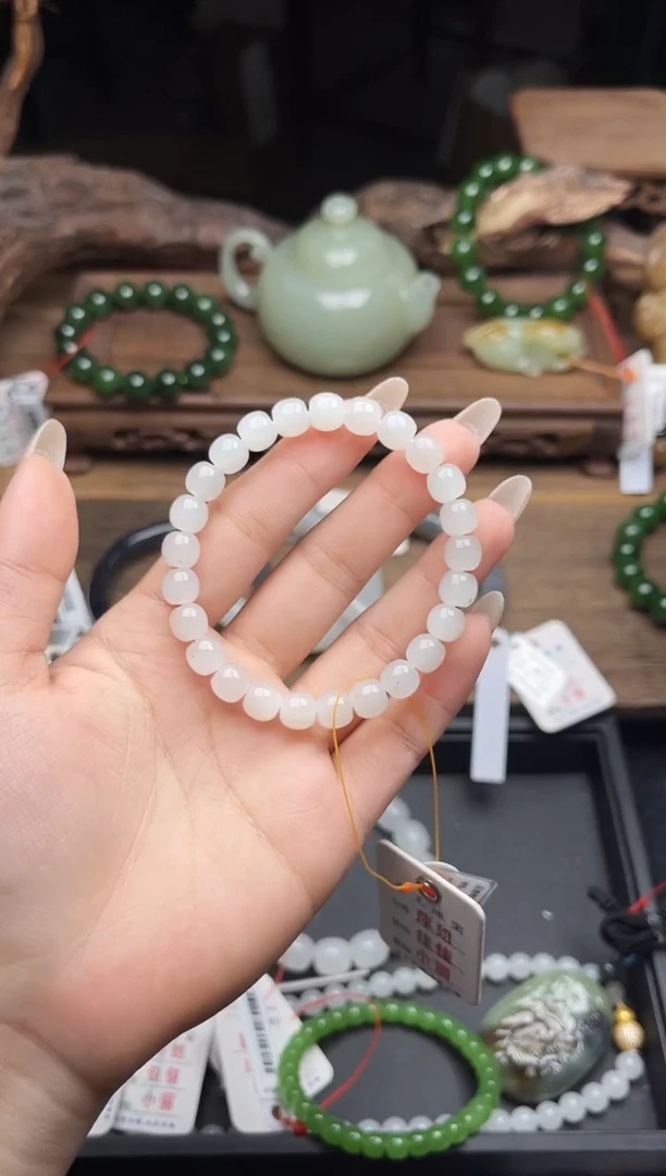 未镶嵌手串和田玉卡8新疆黑山 老型 9012772