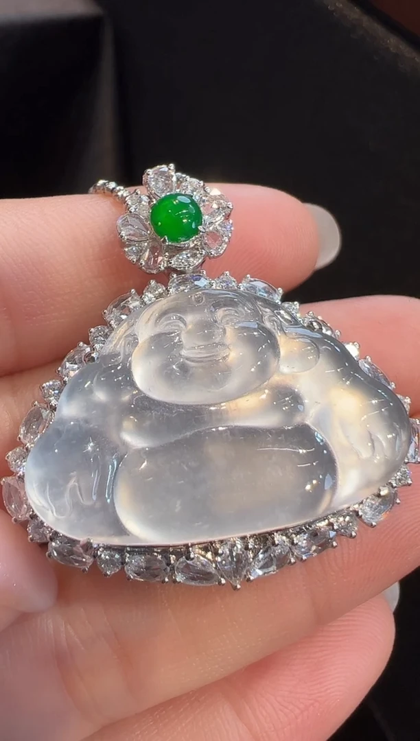 吊坠(不含链)18K金镶嵌翡翠AL6吊坠