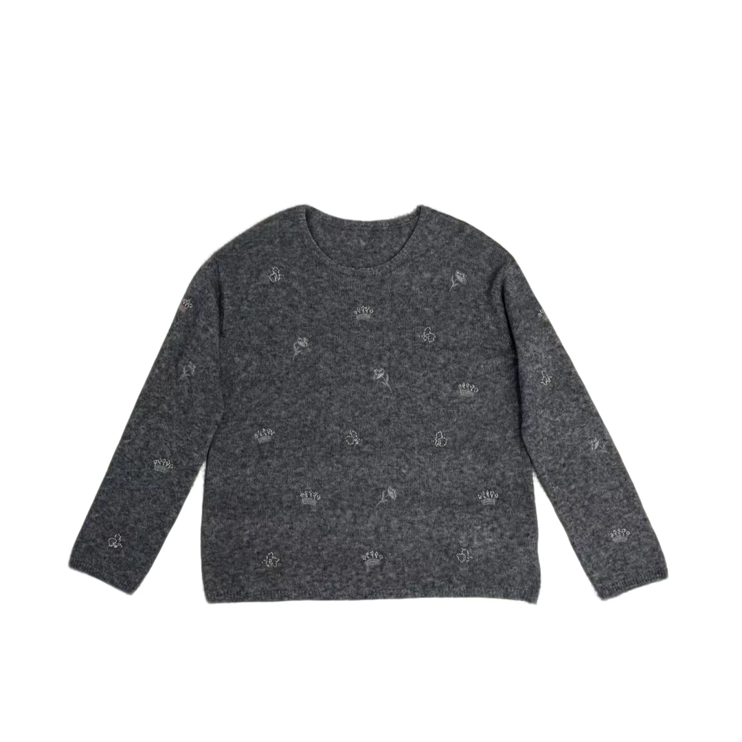 山羊绒休闲风圆领长袖均码宽松型套衫毛针织衫CH388A8253817817