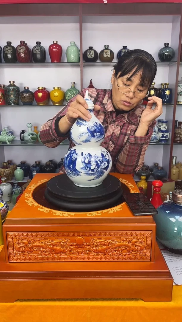 瓶瓷   5斤装 青花葫芦       陶瓷 空酒坛