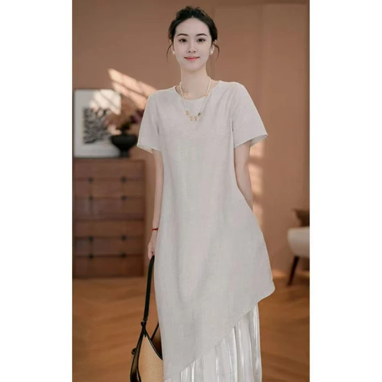 【现货】夏季新款时尚拼接设计感显瘦气质连衣裙