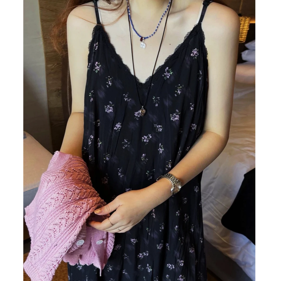 199Hepan【瑶熙女装】高品质法式复古吊带显瘦连衣裙
