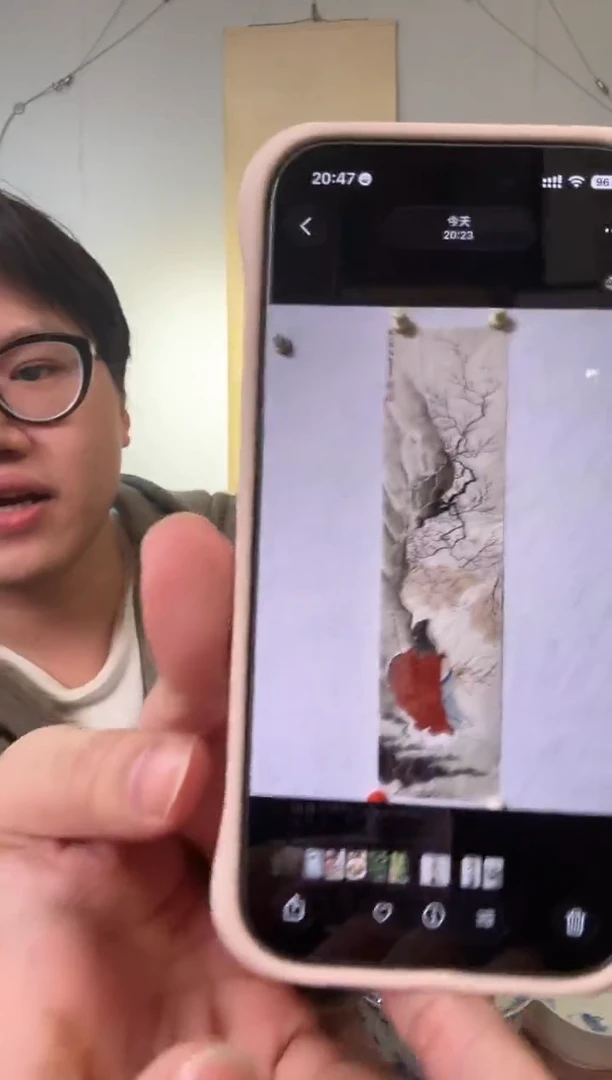 书法S****s陈老师 孤山探梅 梅鹤 镜框 两幅