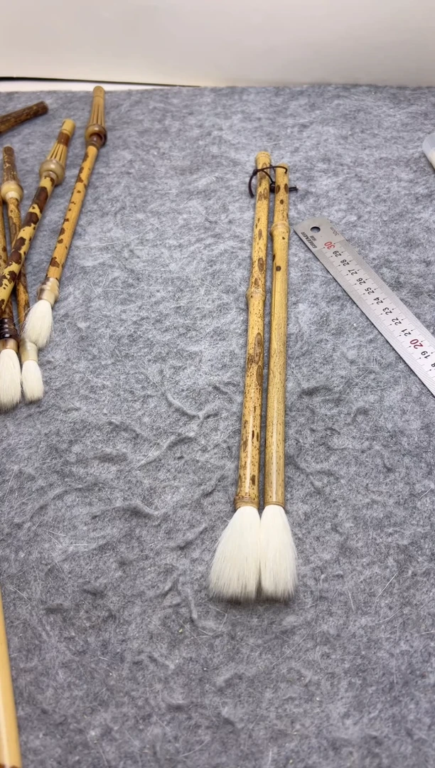 加长杆羊毫2支 出锋4.5 杆子有水槽 【清水试笔 蘸墨不退】