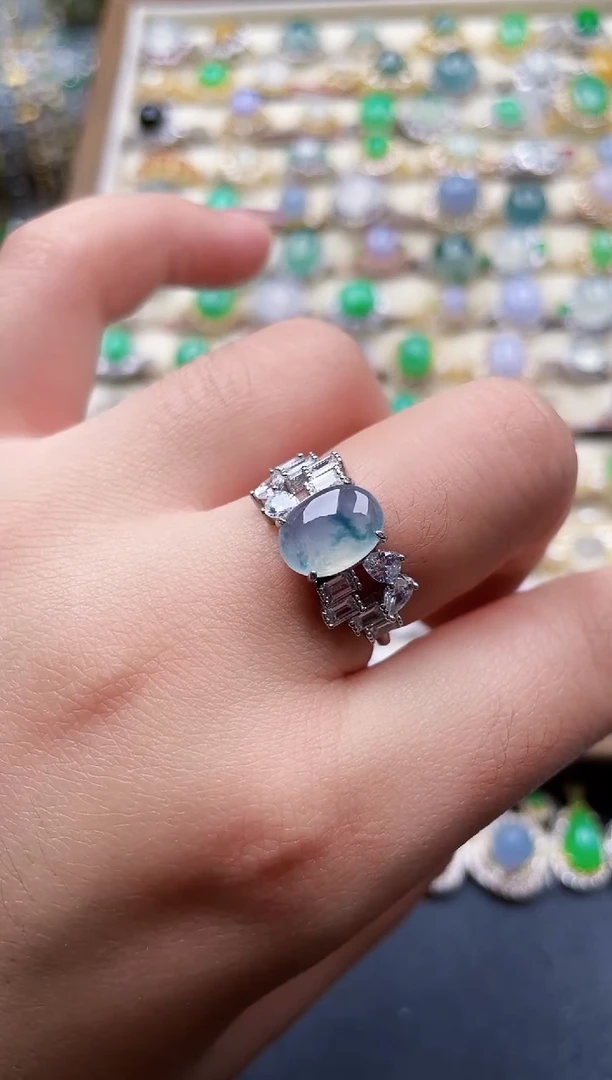 银S925镶嵌戒指翡翠48