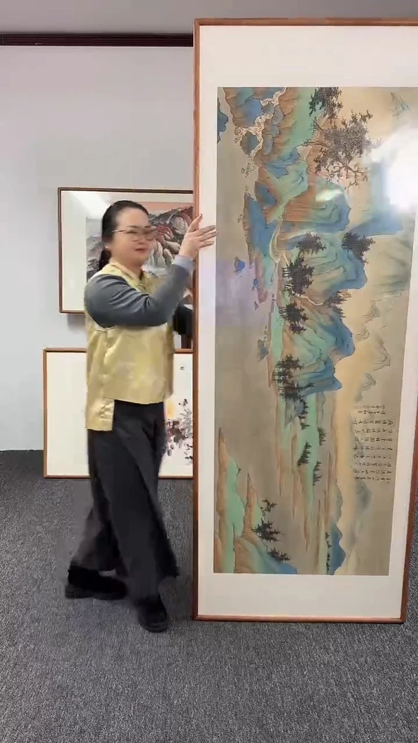 【闪购商品】国画千里江山图210*80绘画作品