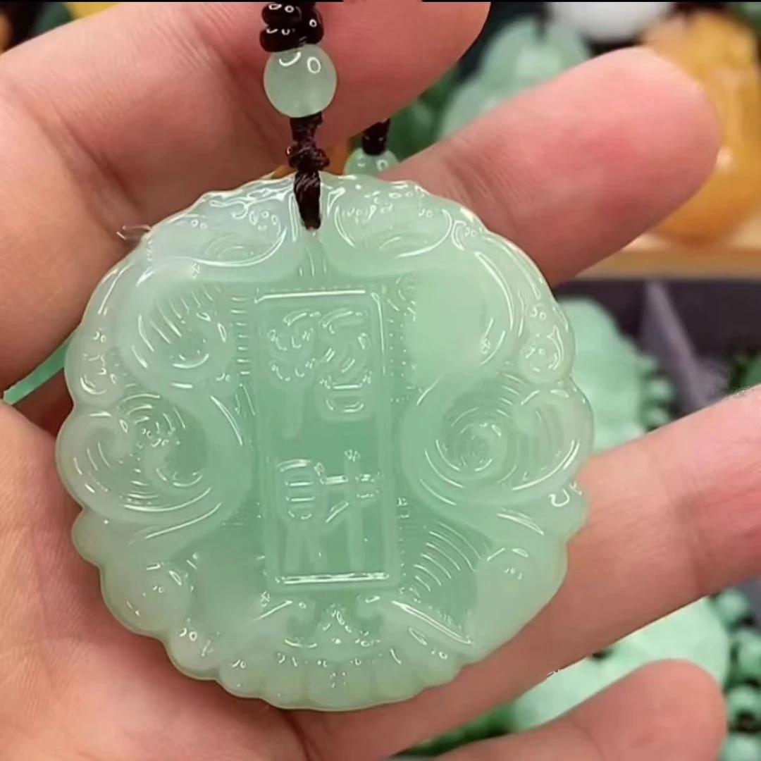 hh时尚饰品浅绿色双面平安扣