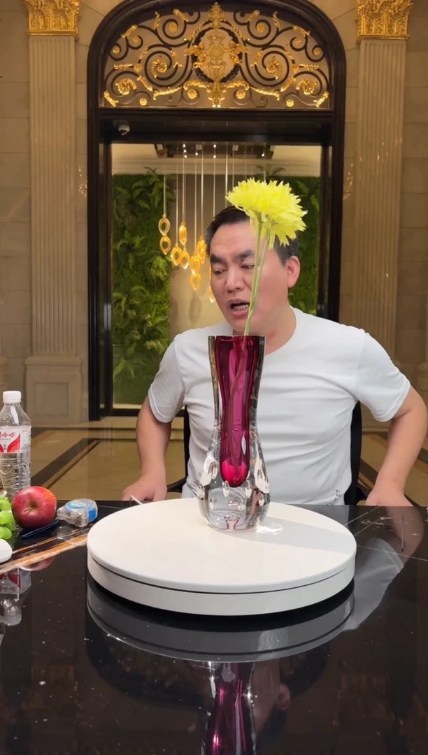 摆件AJ1010103金红琉璃花器