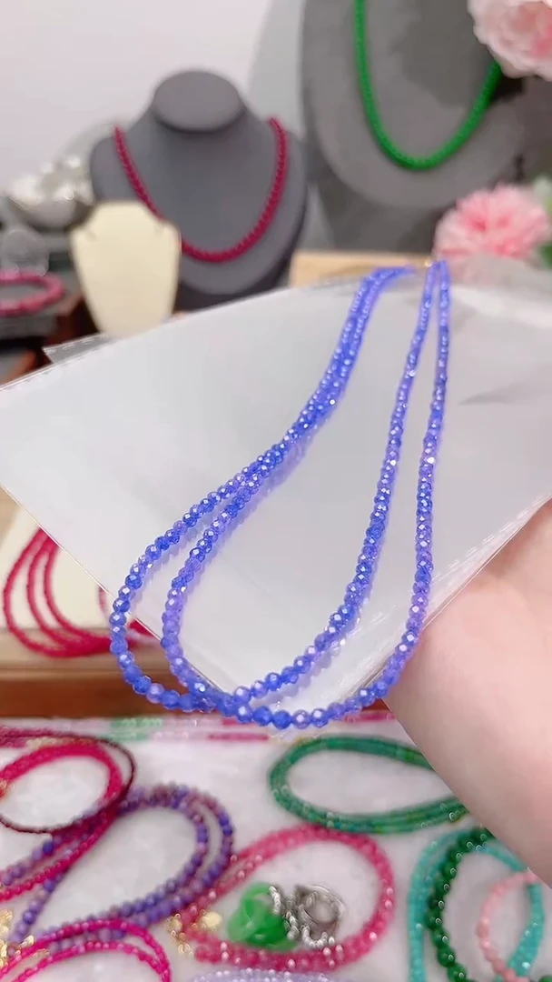 颈饰彩色蓝宝石银S925镶嵌紫99