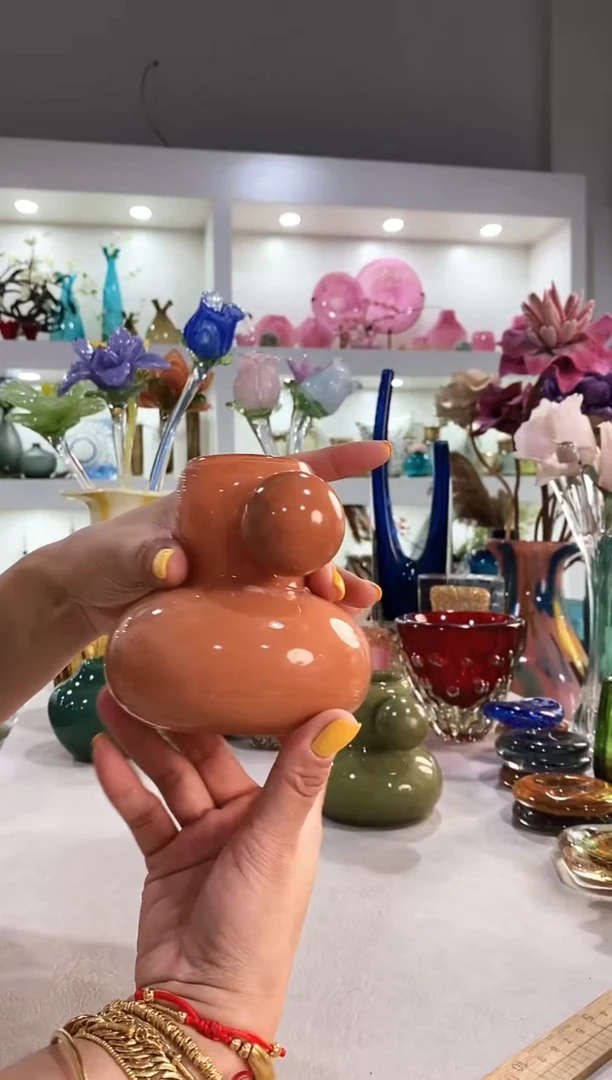 慕忆家手作琉璃花瓶微瑕
