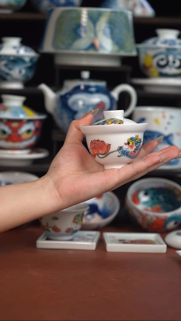 昨明陶瓷    盖碗