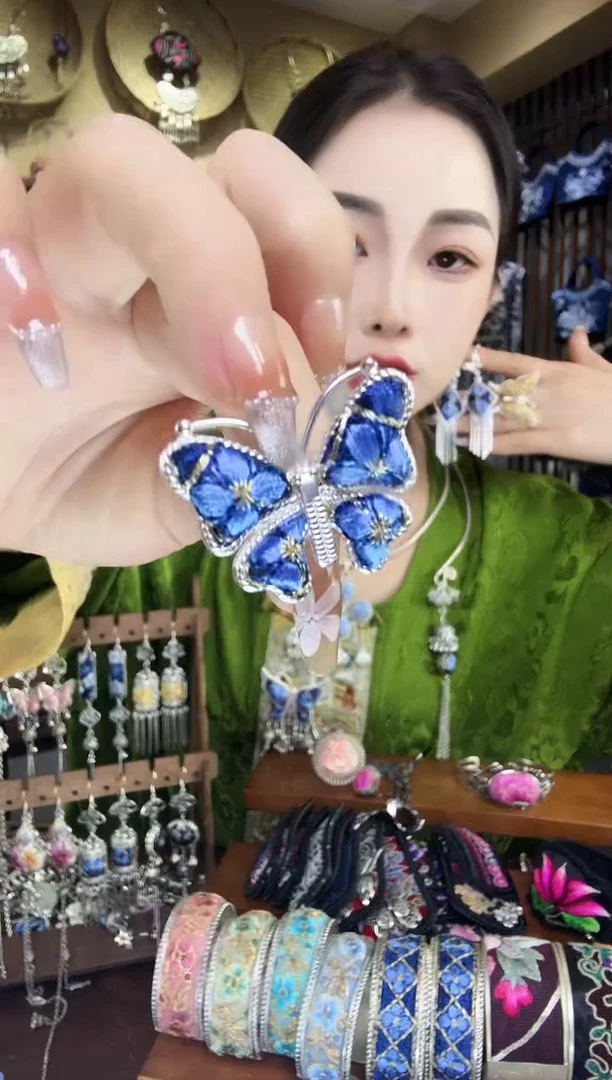 刺绣非遗刺绣民族风耳环