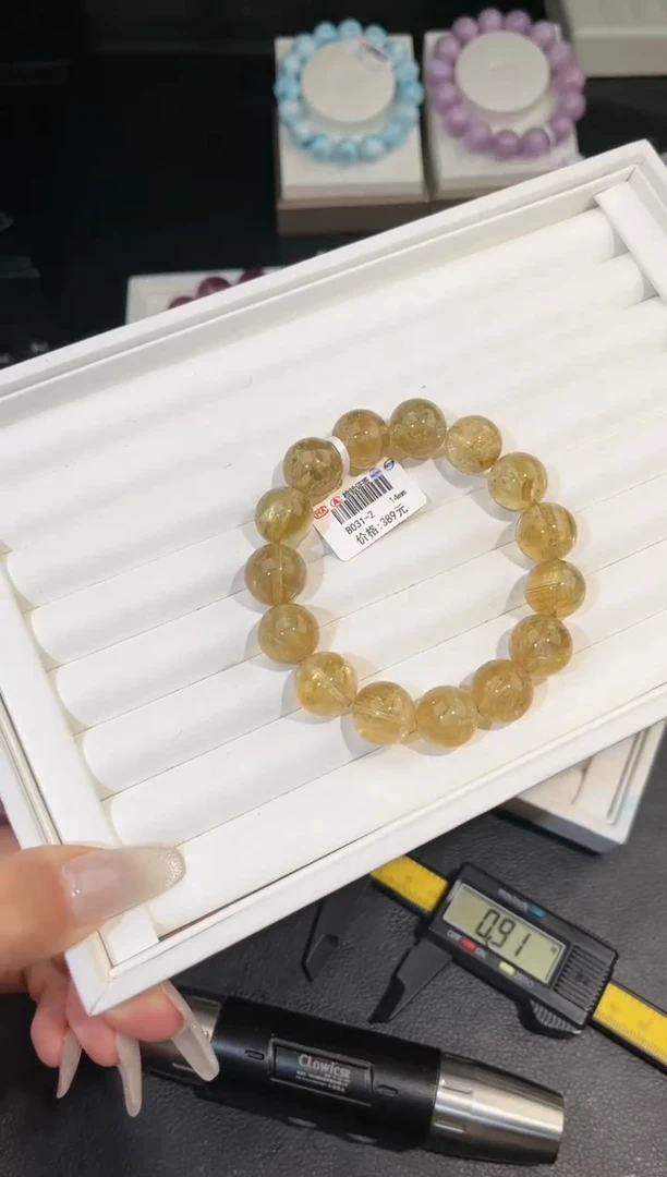 【闪购商品】水晶手链未镶嵌多样性发一黄阿赛14mm