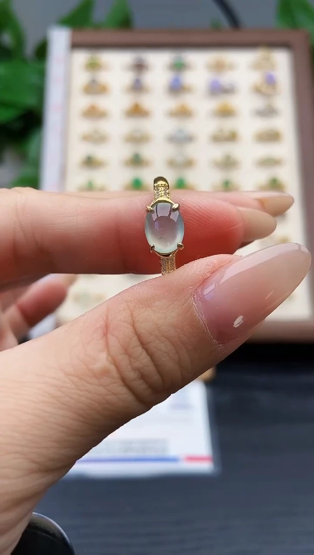 银S925镶嵌戒指翡翠12