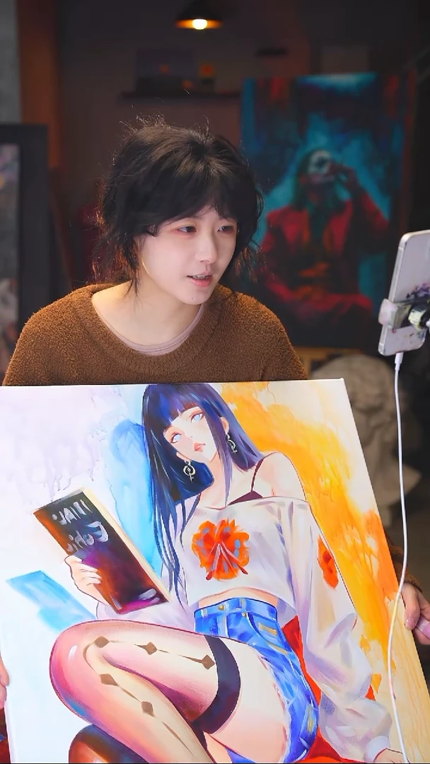 油画开**心雏田丙烯画纯手绘