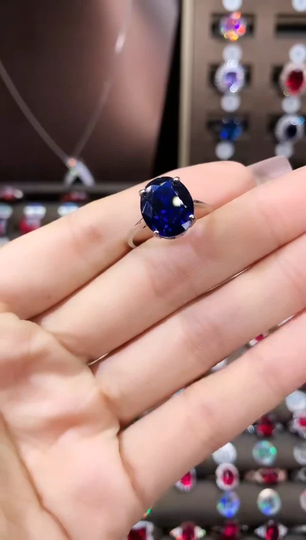 无925银皇家蓝色戒指