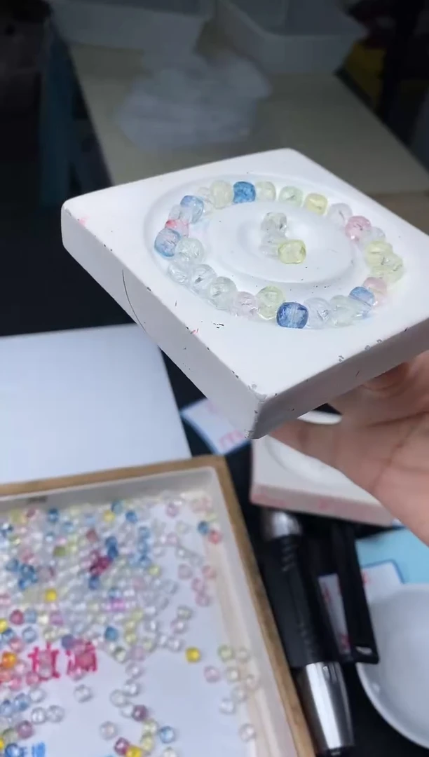 水晶珠宝半成品未镶嵌D642 马卡龙水晶方糖8mm10个8元