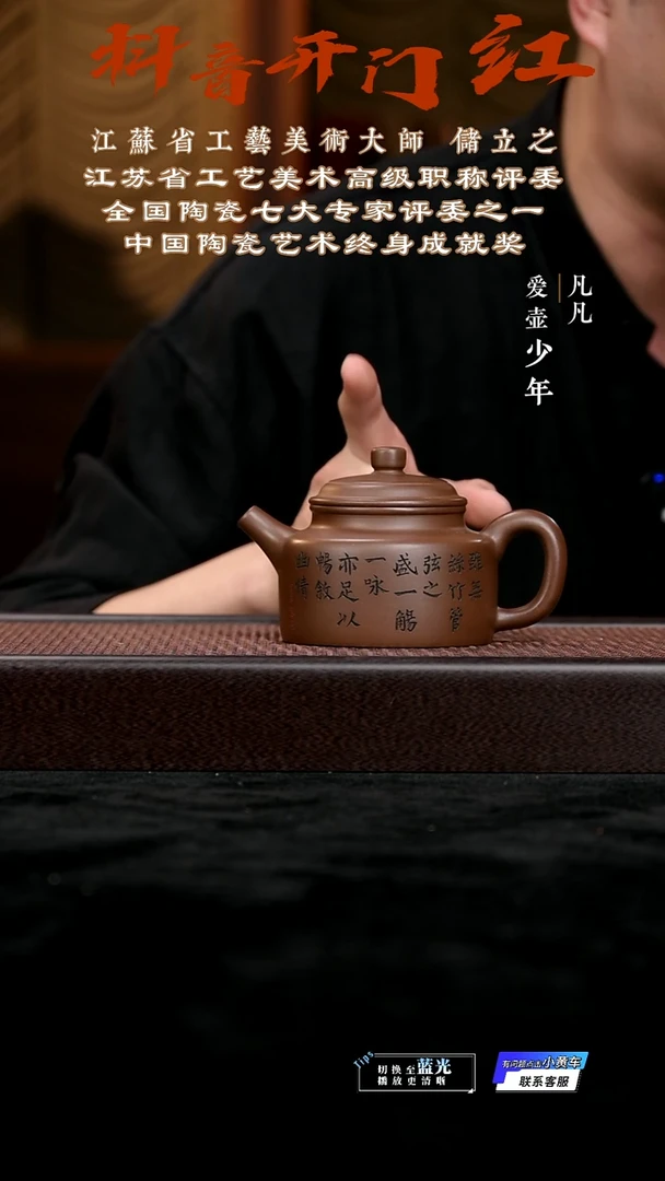 茶壶紫砂凡凡会客厅 紫砂壶22 德钟紫泥290cc