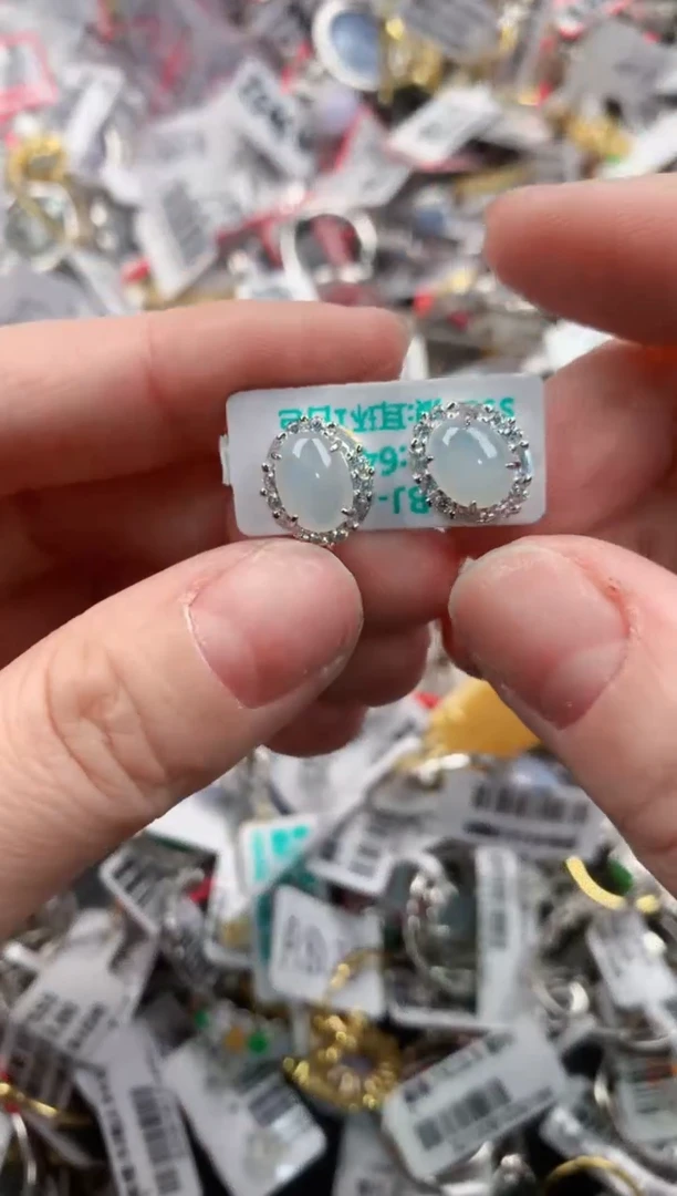 银S925镶嵌戒指翡翠555   6