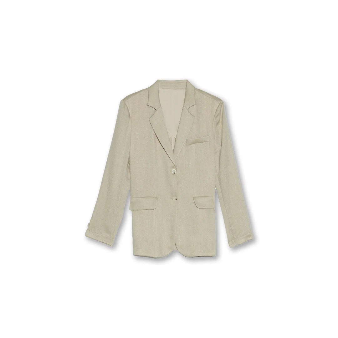 【源源】属于你 天丝亚麻混纺轻薄柔感宽松西装外套 X-30223