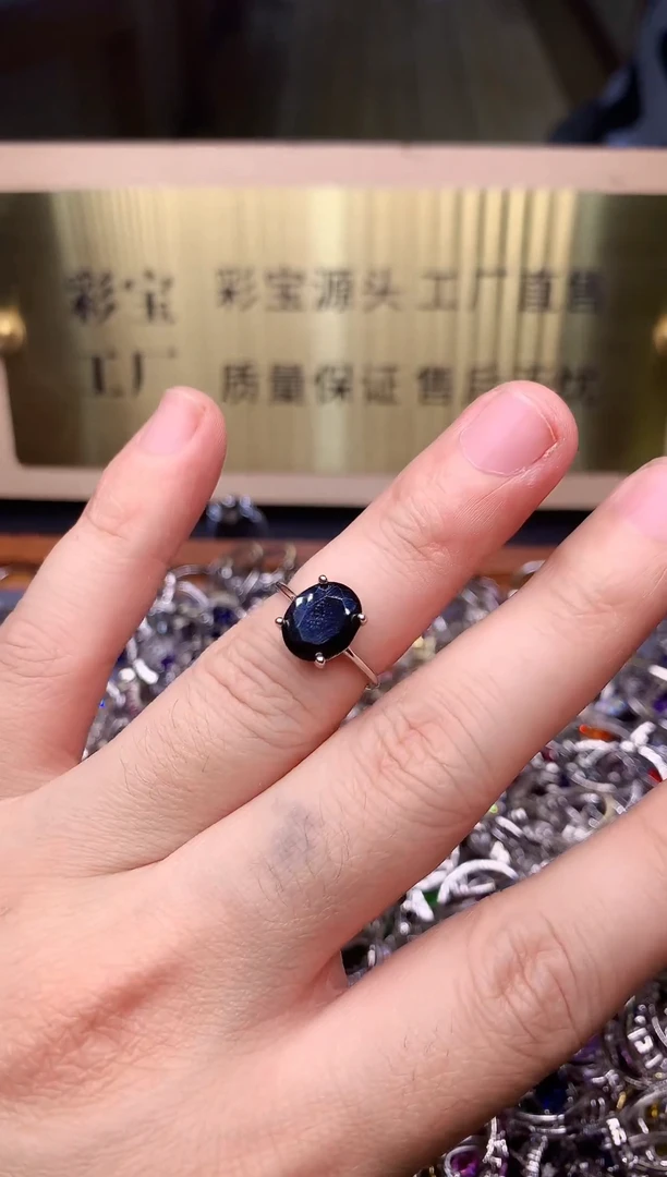 【闪购商品】蓝宝石戒指银S925镶嵌........