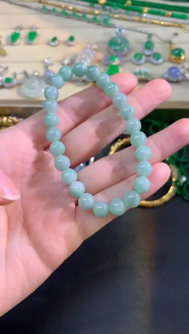 未镶嵌手串翡翠手串|500+25