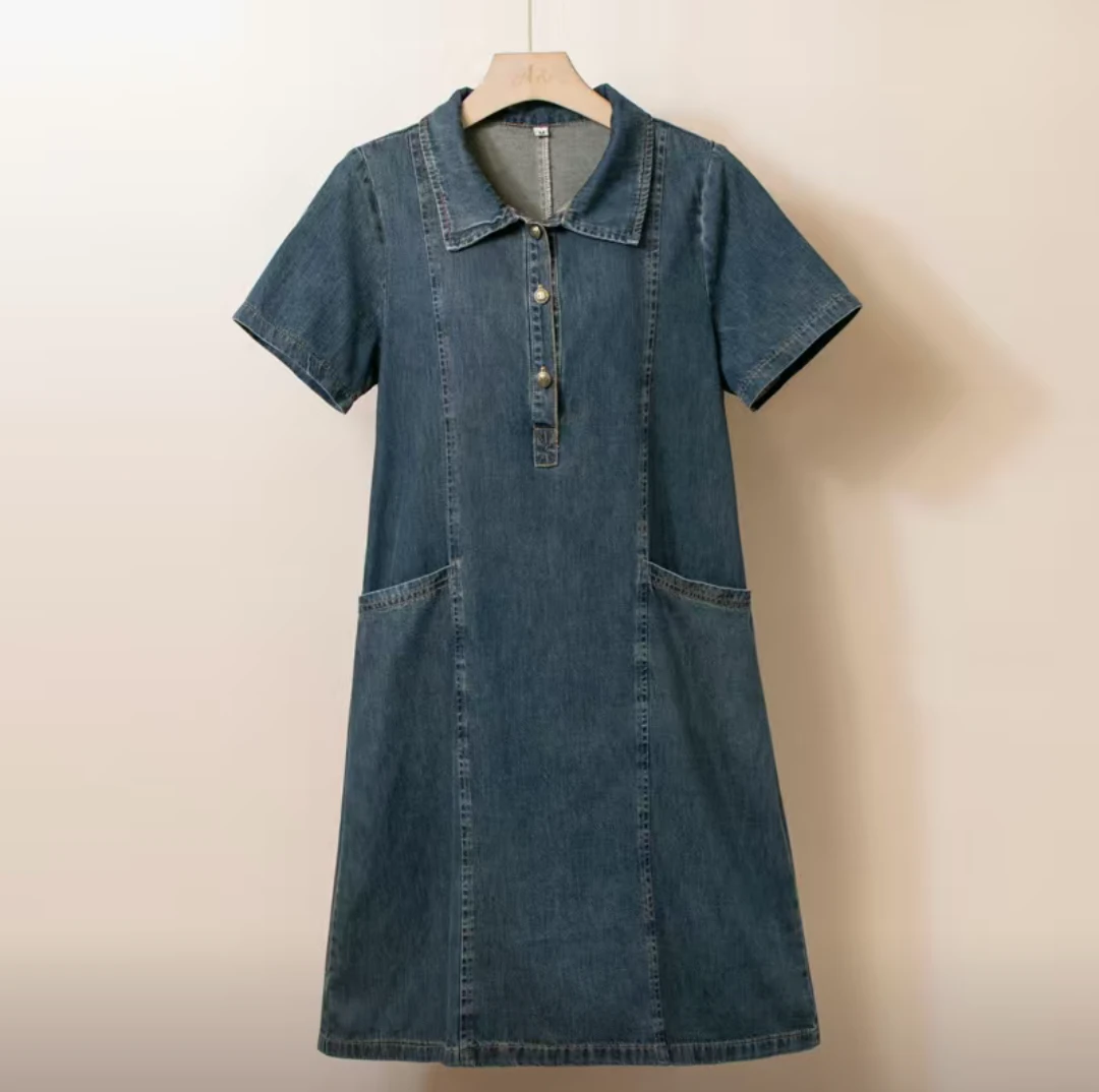 A353芬达蓝色牛仔连衣裙