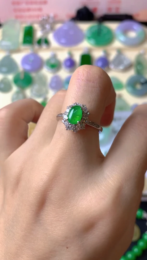 银S925镶嵌戒指翡翠l****y戒指