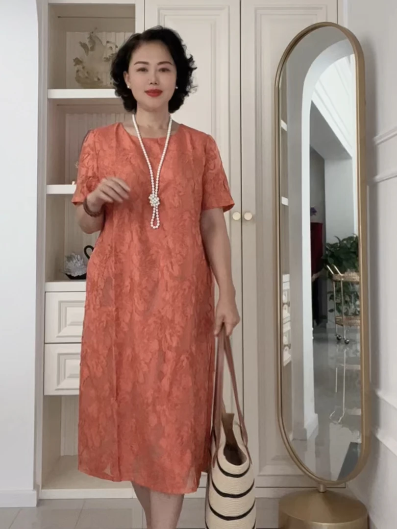 【兰姐专属】雅·镂空立体剪花工艺显瘦宽松优雅连衣裙