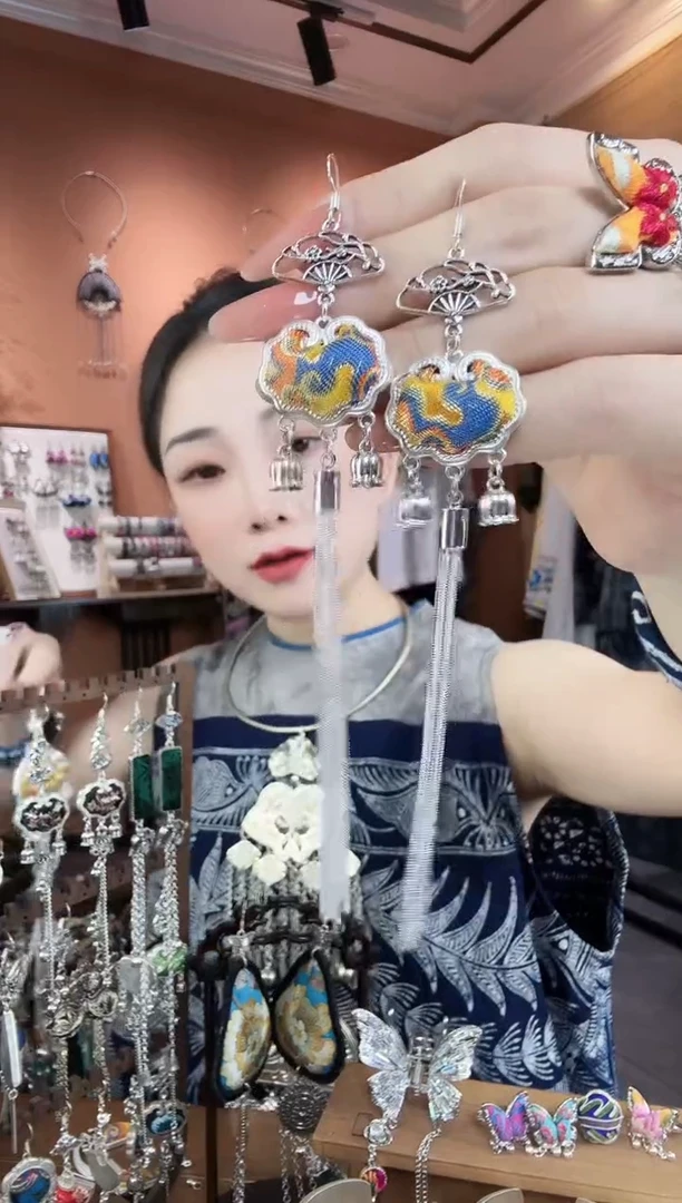刺绣纯手工民族风耳环