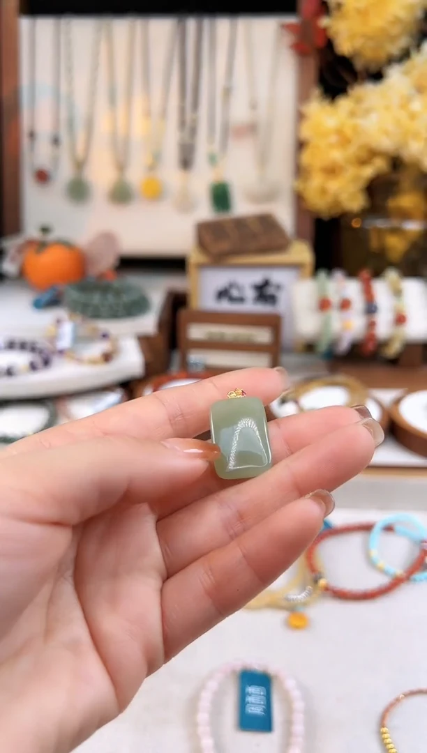 【闪购商品】和田玉手饰银S925镶嵌@@I021D016964