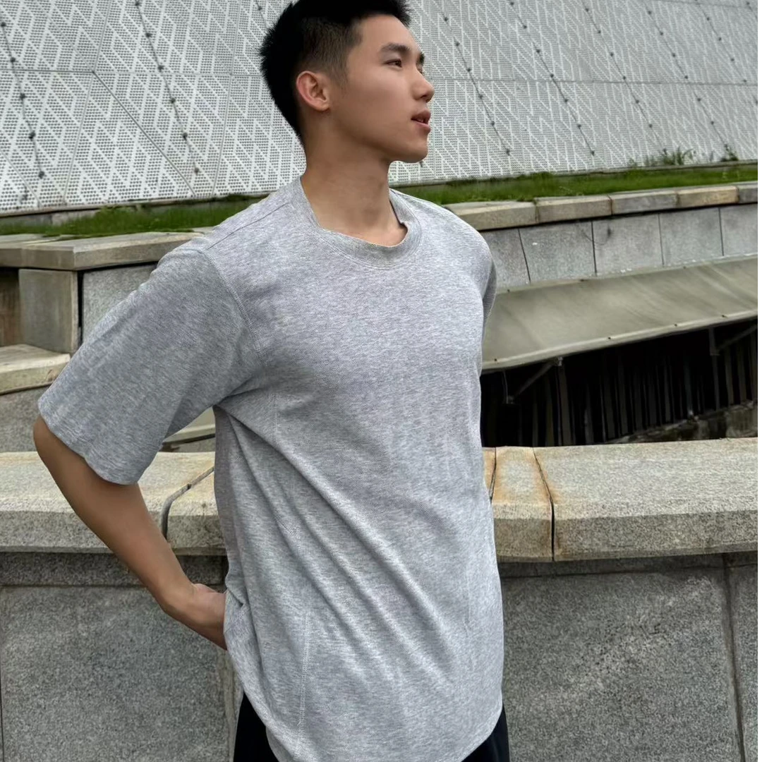 LISIYUJIN天然柞蚕丝男士圆领短袖 休闲舒适夏季家居服9623C918