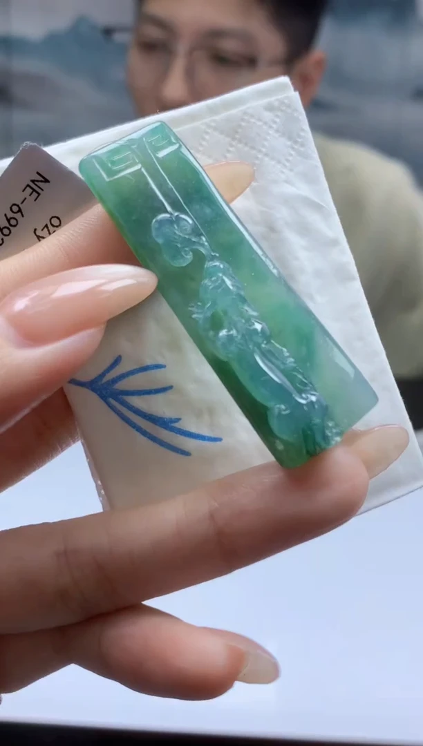 【闪购商品】定制翡翠未镶嵌006ee-毛货仿古牌11