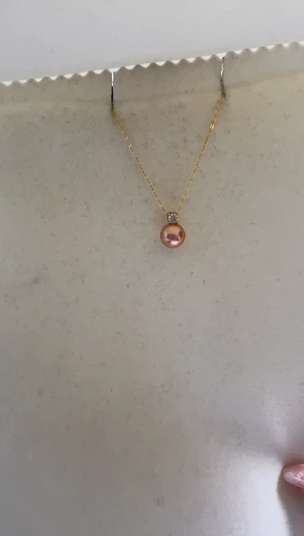 银S925镶嵌海水珍珠DA 羽皇金套链7-8 xp322