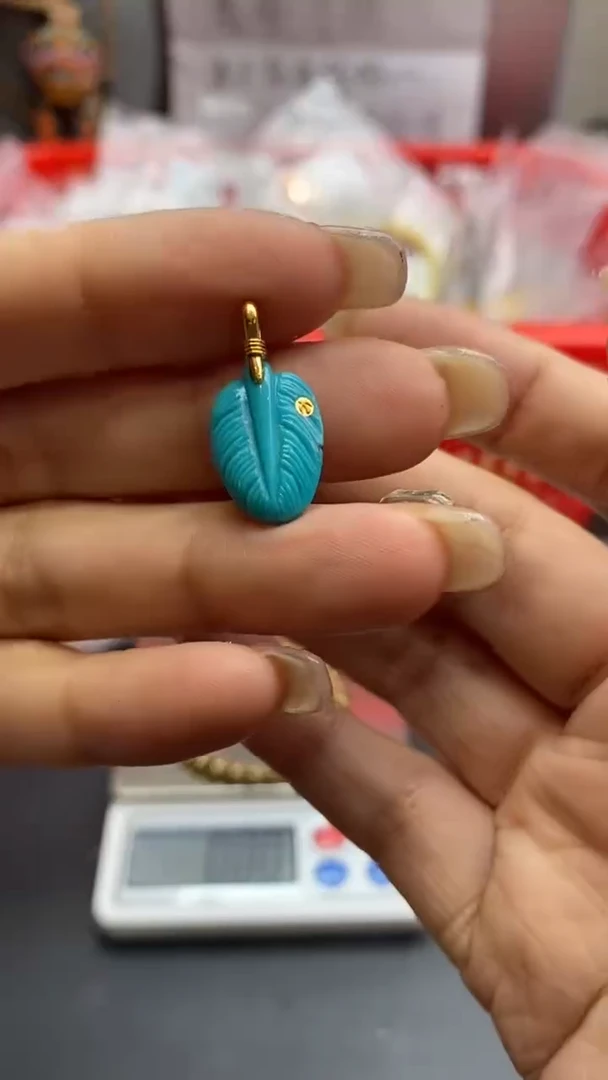 18K金镶嵌绿松石珠宝奇石1510