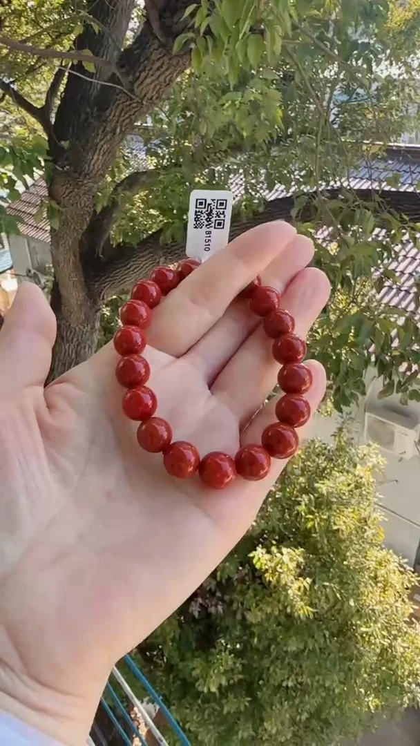 未镶嵌多样性发一件南红玛瑙10mm保山柿锦红滴水洞圆珠单圈