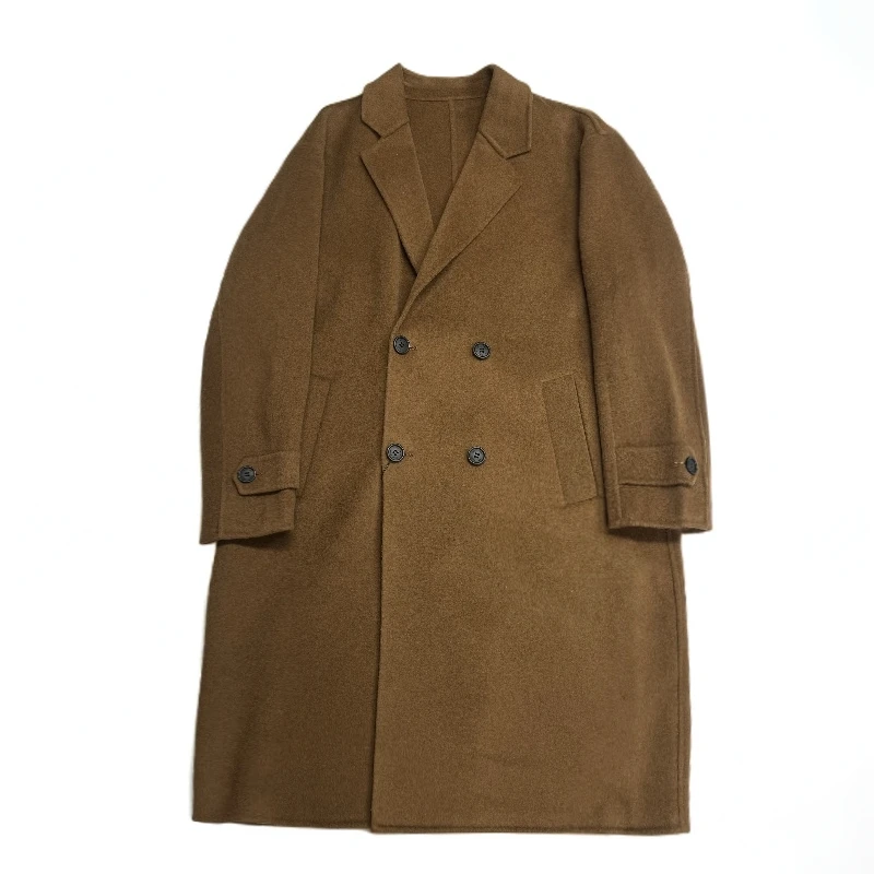绵羊毛双面毛呢大衣男冬季中长款过膝双排扣呢子外套韩版23069