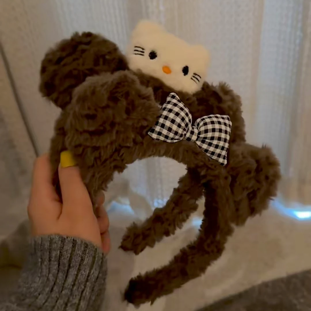 元气满满可爱毛绒猫咪发箍女秋冬新款洗脸化妆头箍卡通发饰