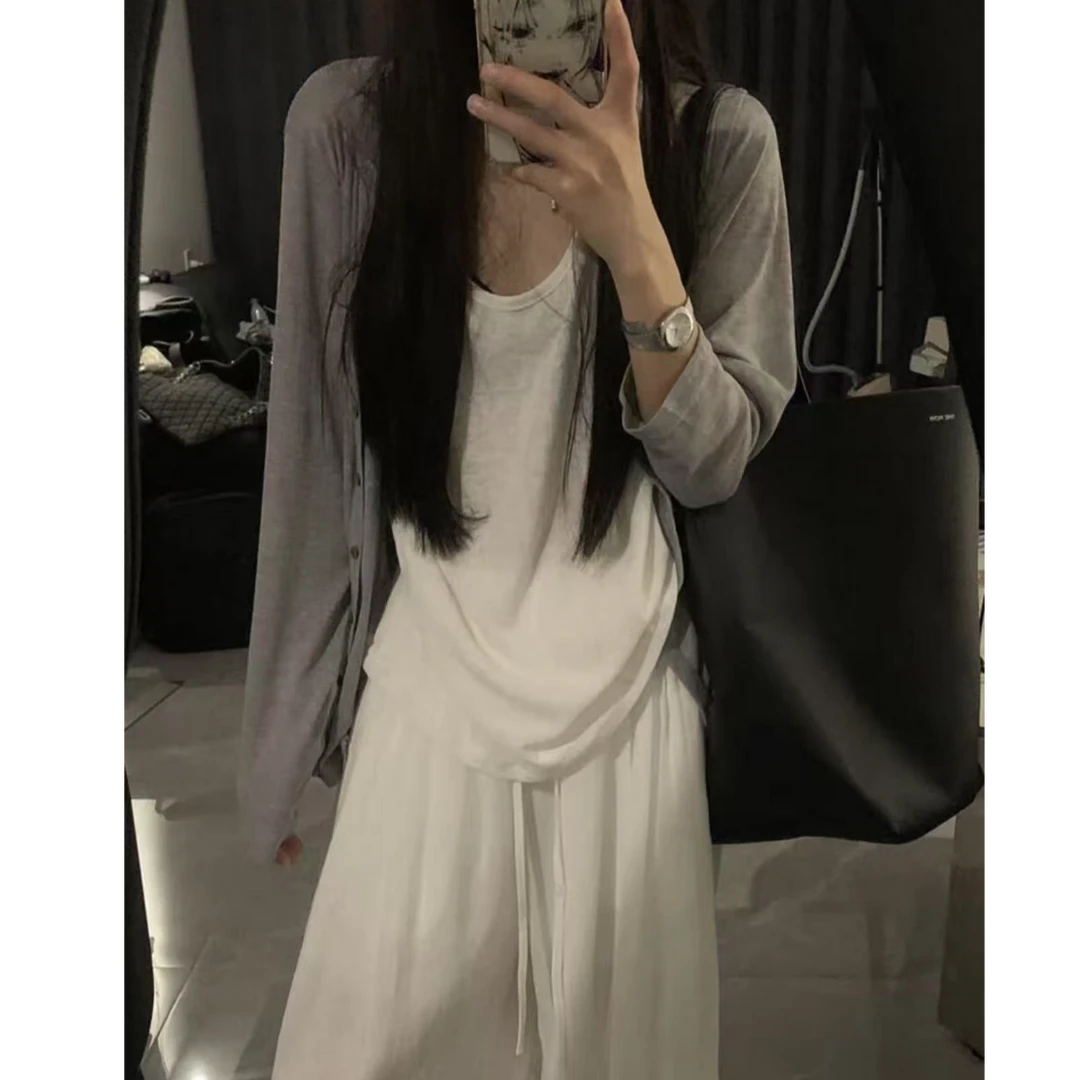 小九九 清冷慵懒感小众白月光外披99683背心99682