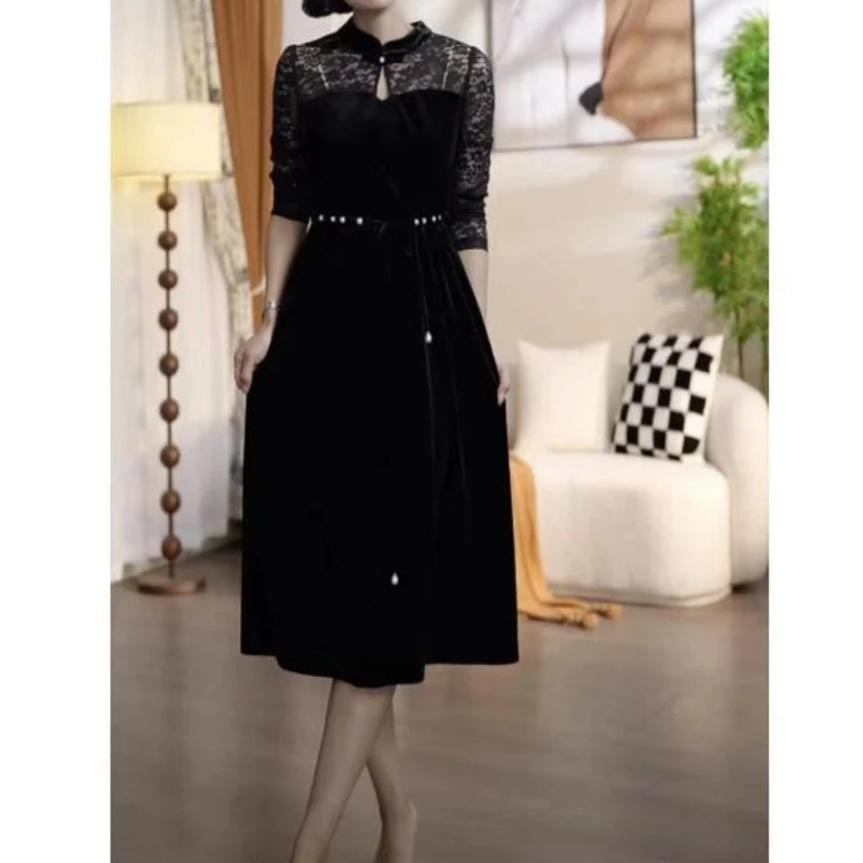 【SY191】春季收腰新款连衣裙气质显瘦时尚轻奢洋气裙子高端打底裙