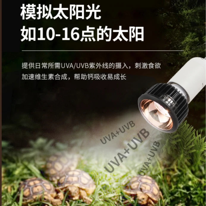 瓜皮爬宠UVB灯UVA灯乌龟晒背灯狮蜥蜴陆龟全光谱补钙灯太阳灯