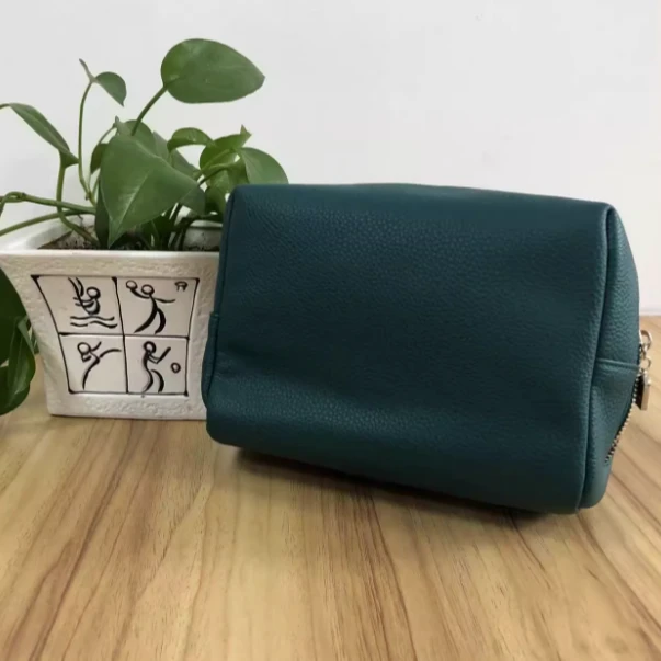 大海啊~墨绿色方块包包