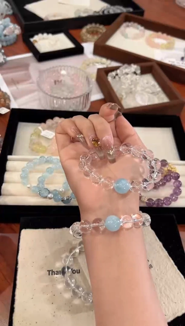 【闪购商品】水晶手链合金白水晶手链x1436